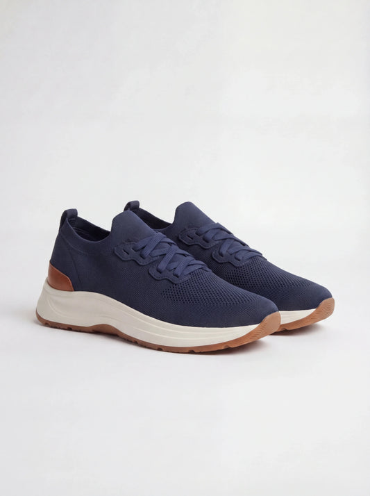 Ocean blue knitted sneakers - Made in Italy