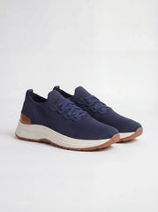 Ocean blue knitted sneakers - Made in Italy
