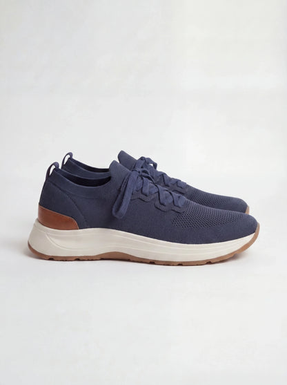 Ocean blue knitted sneakers - Made in Italy