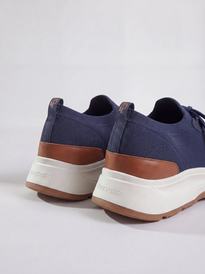 Ocean blue knitted sneakers - Made in Italy