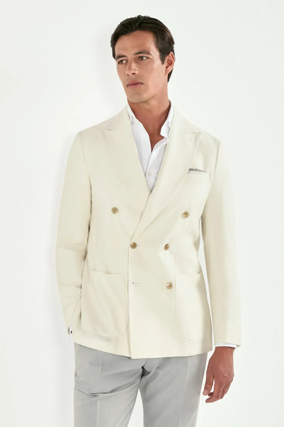 Off-white double breasted jacket - Made in Italy