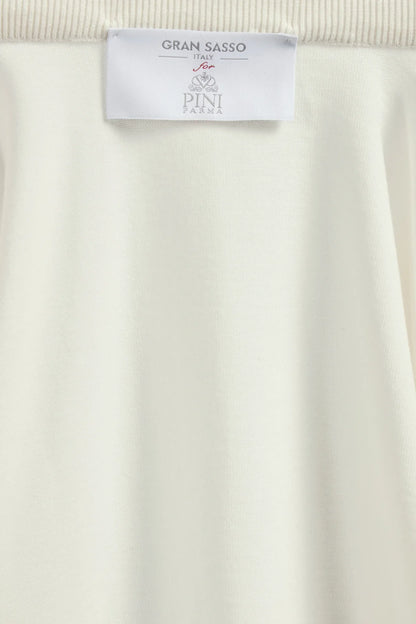 Off-white knit & nylon full zip - Made in Italy
