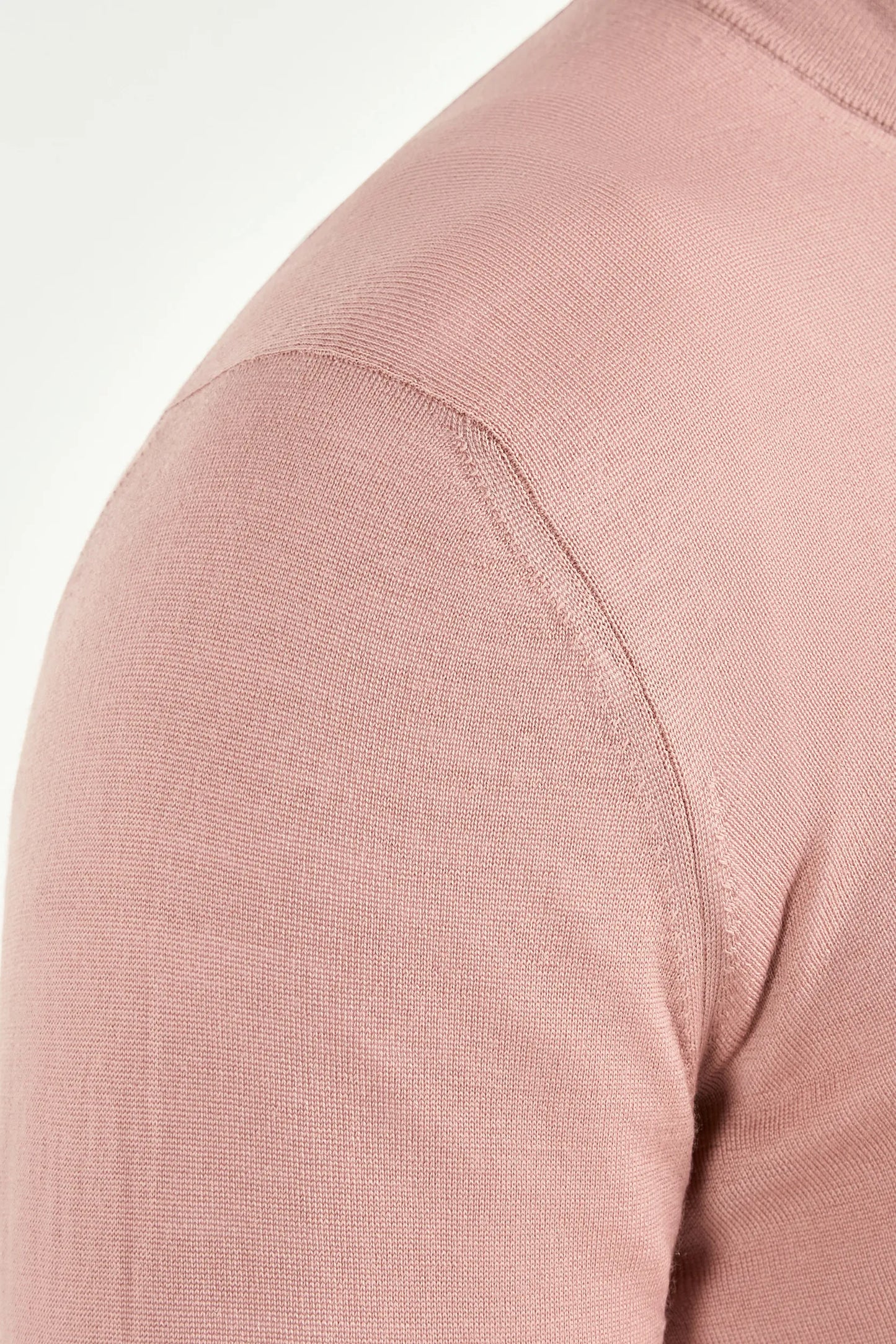 Old rose Tasmanian wool full zip cardigan - Made in Italy