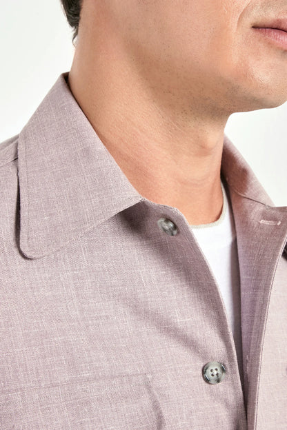 Old rose overshirt - Made in Italy