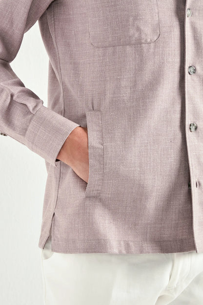 Old rose overshirt - Made in Italy