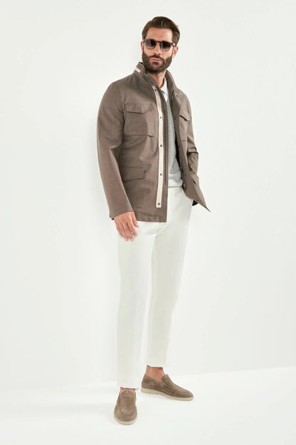 Tobacco field jacket - Made in Italy