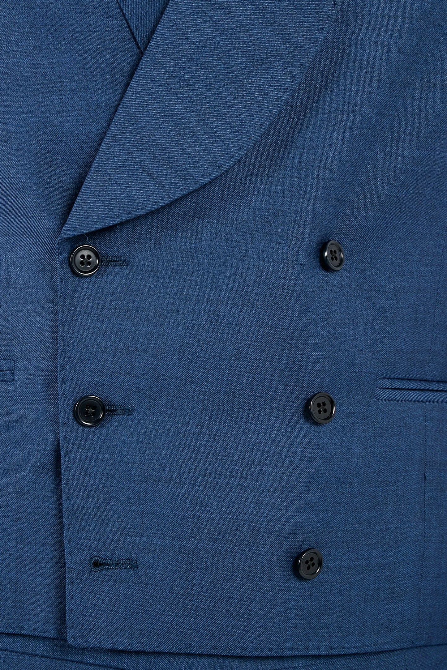 Royal blue double breasted waistcoat - Made in Italy