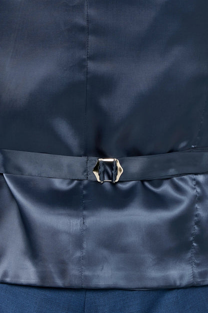 Royal blue double breasted waistcoat - Made in Italy