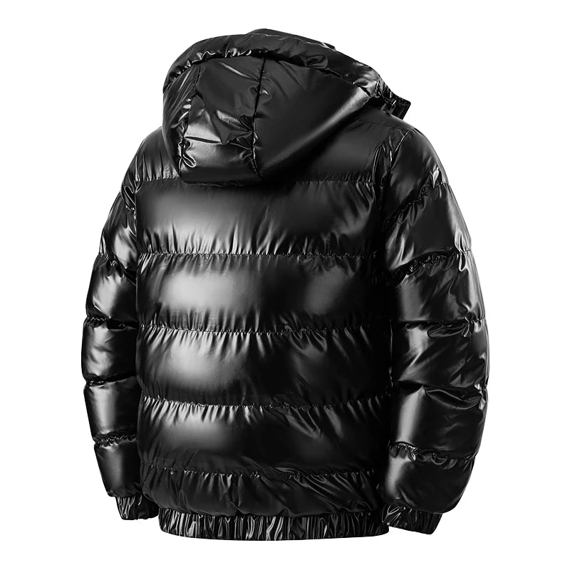 Jaqueta Puffer Masculina, Jaqueta de Inverno Quente e Espessa, Parka Acolchoada de Algodão, Casacos com Capuz, Moda Casual Masculina