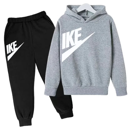 Conjunto de Moletom Infantil de Outono com Letras, Pulôver Esportivo para Crianças de 3 a 12 Anos, Casaco + Calças, Presente de Aniversário para Meninos e Meninas, Roupas de Lazer e Moda