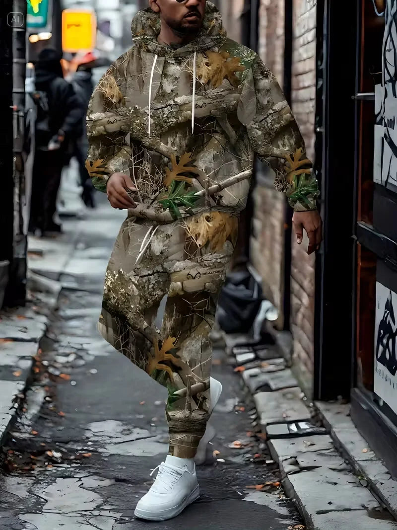 Camouflage Hunting Animal Hoodie Pants Suit 3D Print Men Women High Quality Jogging Tracksuit Outfits Men's Clothing 2Piece Sets