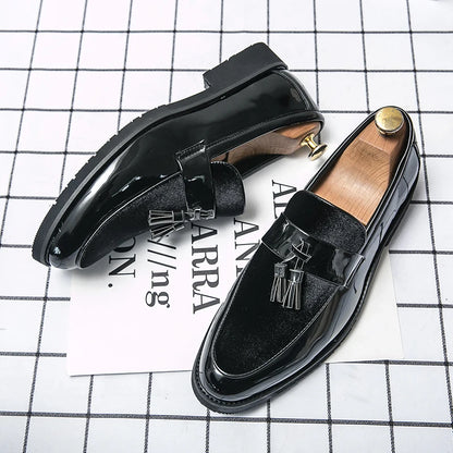 Moda nova masculina apontou borla feijão sapato primavera casual couro genuíno camurça mocassins sapatos masculinos tendências macias sapatos de boate