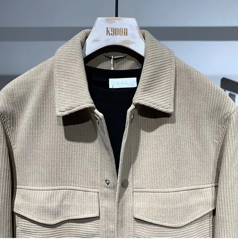 Jaqueta masculina lapela solta e simples jaqueta na moda marca juventude casaco elegante e personalizado topo masculino