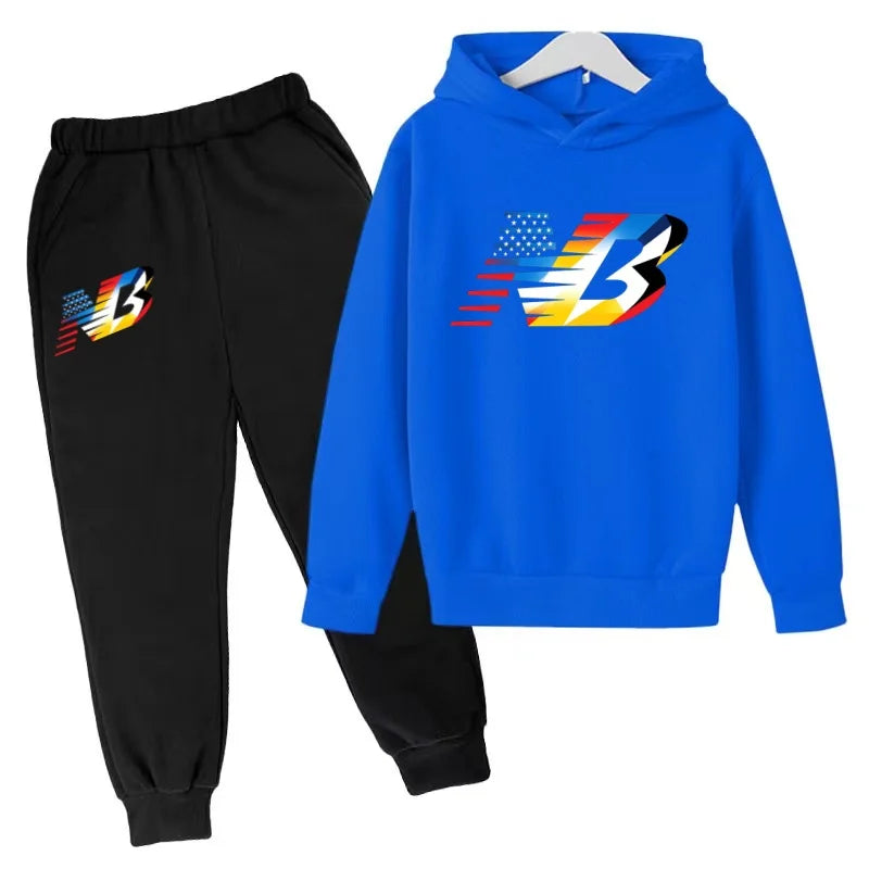 Última Coleção 2026 de Roupas Esportivas Infantis - Conjunto de Camiseta e Calça Comprida Confortável e Solto, Ideal para Meninos e Meninas de 3 a 13 Anos