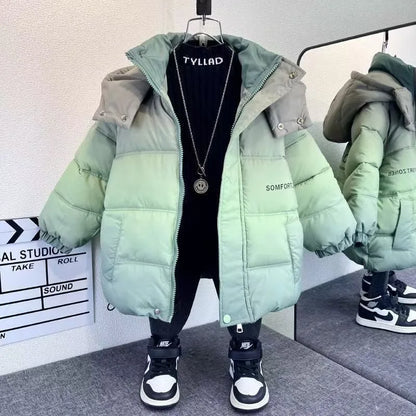 Jaqueta Infantil Acolchoada ZOETOPKID 2026 Nova Jaqueta de Inverno Casual para Crianças