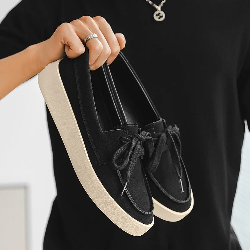 Mocassins masculinos de camurça macia, de alta qualidade, sapatos baixos, leves e confortáveis, para dirigir, verão, sapatos casuais