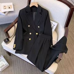 Conjunto Feminino de Terno Estilo Slimming para o Dia a Dia: Jaqueta Acinturada e Calça em Poliéster, Elegante e Versátil