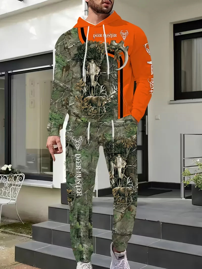 Camouflage Hunting Animal Hoodie Pants Suit 3D Print Men Women High Quality Jogging Tracksuit Outfits Men's Clothing 2Piece Sets