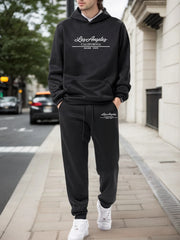 Mens Tracksuit Daily Casual Hooded Sweatshirts Outdoors Sports Jogging Man Clothing Street Versatile Single Piece Hoodies Pants