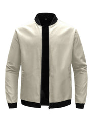Jaqueta Bomber Slim Casual de Moda Sólida para Homens, Nova Chegada, Jaquetas de Baseball Masculinas