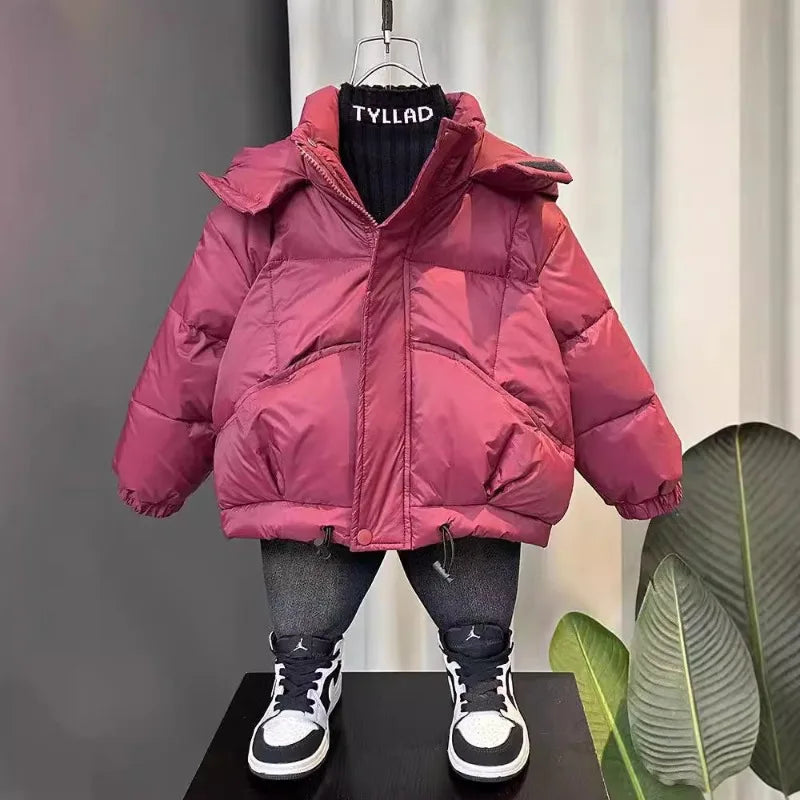 Jaqueta Infantil Acolchoada ZOETOPKID 2026 Nova Jaqueta de Inverno Casual para Crianças