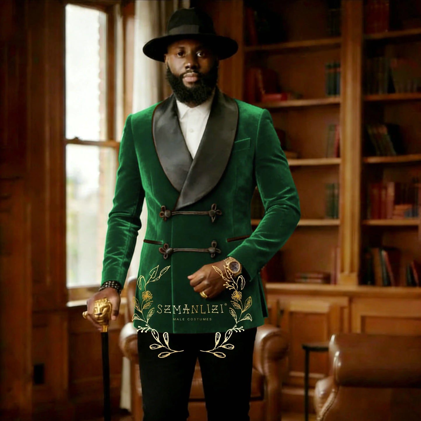 Ternos Formais Masculinos em Veludo Marrom, Blazer com Dois Botões, Calças Elegantes, Ajuste Slim, Roupas Masculinas para Casamento e Casual de Negócios