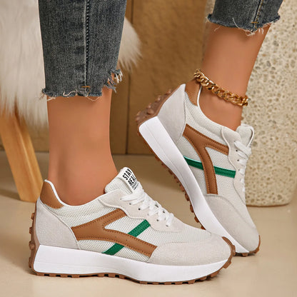 Novos Tênis Femininos 2026: Tênis Esportivo Casual de Primavera com Cadarço, Plataforma de Luxo e Antiderrapante para Corrida - Zapatos de Mujer
