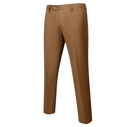 Calças de Terno Masculino M-6XL, Moda Boutique, Cor Sólida, Formal, para Negócios, Noivo, Casamento, Casual