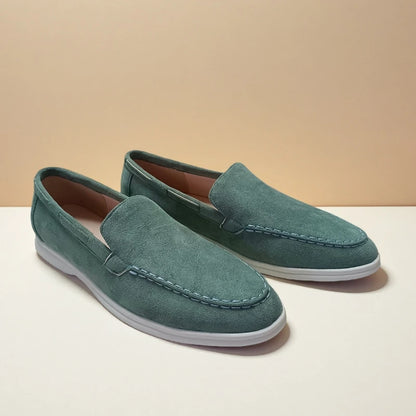 Primavera verão clássico marca camurça mocassins de couro dos homens sapatos casuais luxo respirável deslizamento em sapatos de condução mocassins