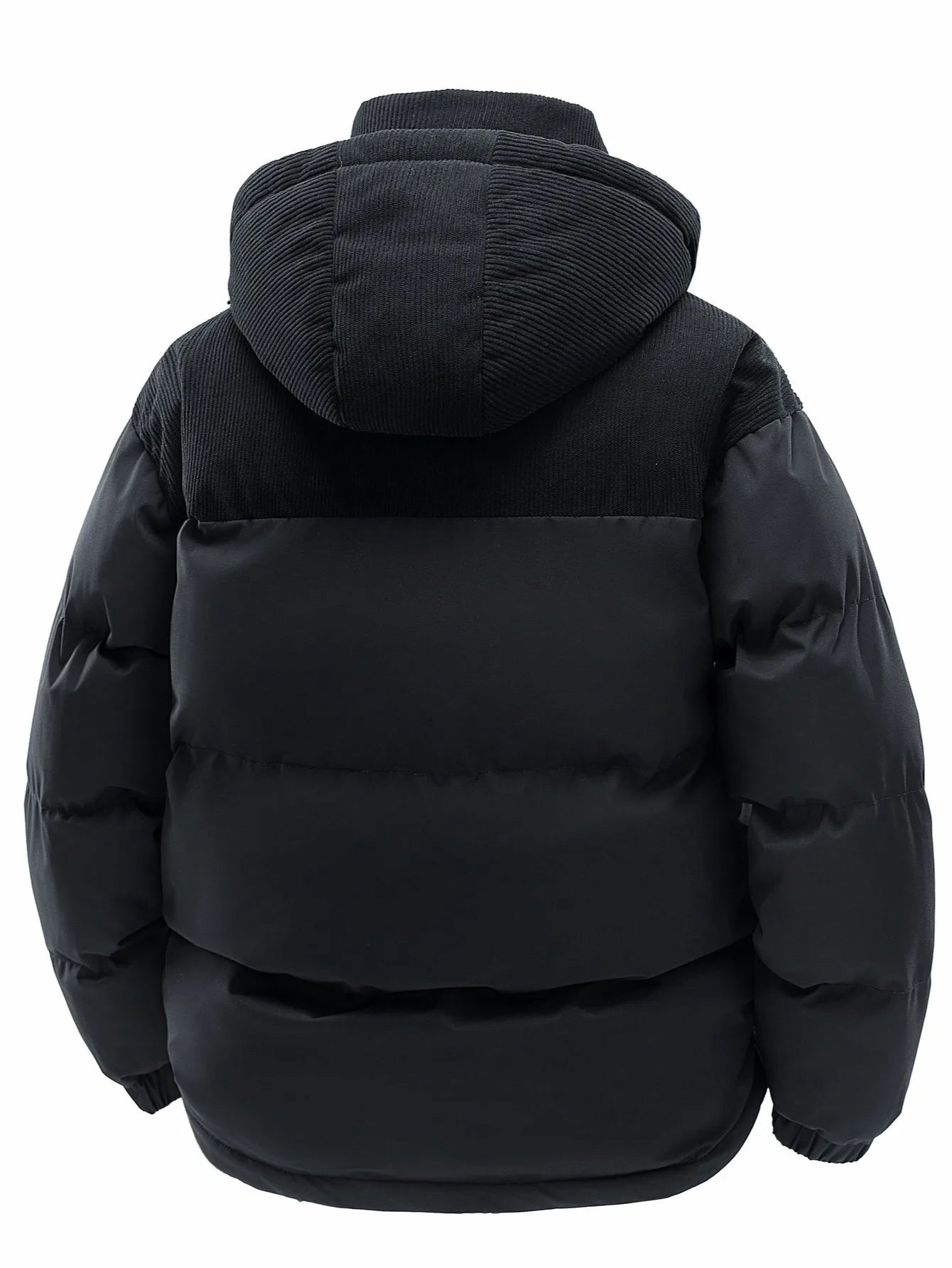 Jaqueta masculina de algodão com capuz, espessada e quente no inverno, à prova de vento e resistente ao frio, simples e versátil para roupas de trabalho