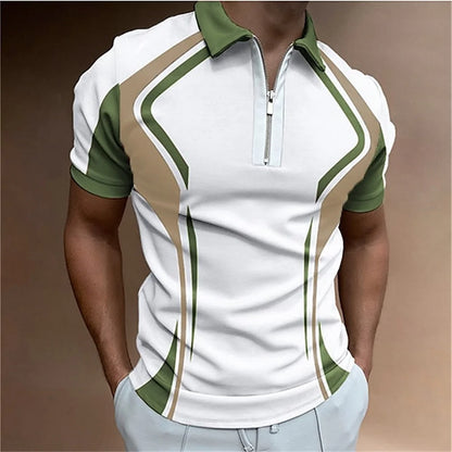Camisa polo masculina listras manga curta camiseta masculina respirável topos negócios turn down collar streetwear marca de luxo alta qualidade