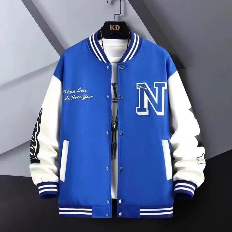 Carta bordada blusão masculino jaqueta de beisebol primavera novo estilo coreano harajuku hip-hop streetwear botão jaqueta universitária
