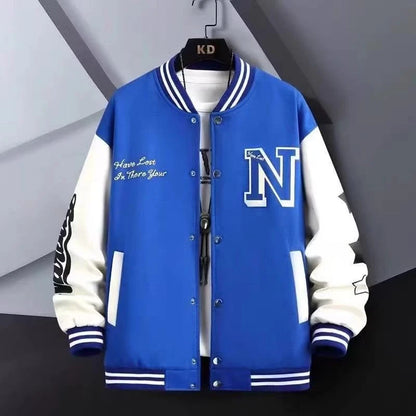 Carta bordada blusão masculino jaqueta de beisebol primavera novo estilo coreano harajuku hip-hop streetwear botão jaqueta universitária