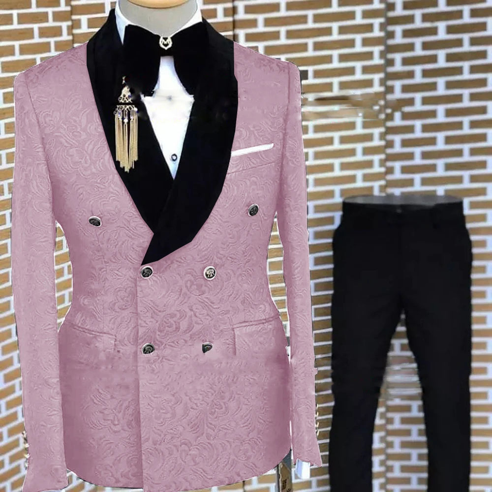Terno floral formal masculino, smoking elegante, blazer bonito, jaqueta cinza, calça, festa de casamento, noivo, conjunto de 2 peças