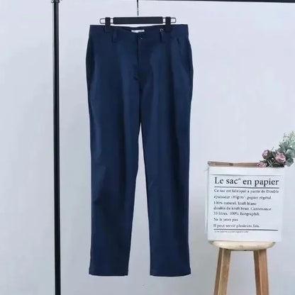 Calças Masculinas Casuais Estilo Japonês Verão 2022 Nova Tendência Marca Elegante com Caimento Fluido e Corte Reto Solto Comprimento 7/8