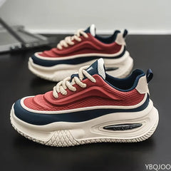 autumn spring thick soled height increasing shoes versatile color blocking personalized casual simple comfortable men's shoes