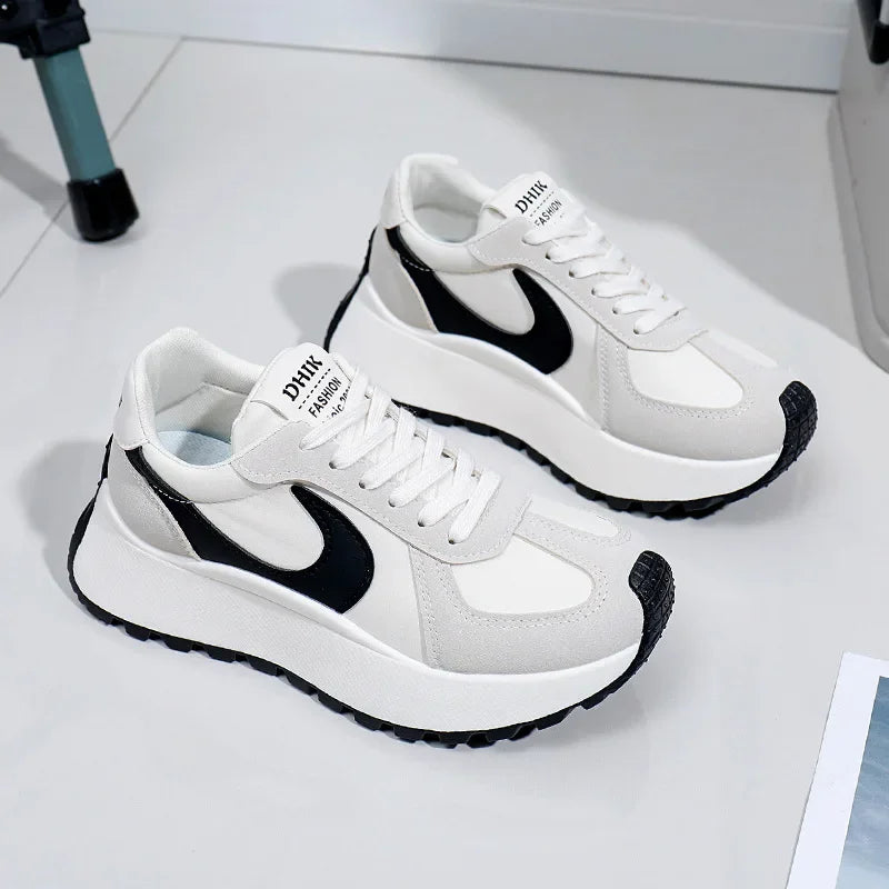 Tênis Chunky Feminino da Moda 2026, com Cadarço, Casual, Confortável, com Sola Macia, para Corrida, Estilo Designer, Zapatillas