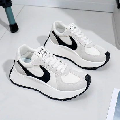 Tênis Chunky Feminino da Moda 2026, com Cadarço, Casual, Confortável, com Sola Macia, para Corrida, Estilo Designer, Zapatillas