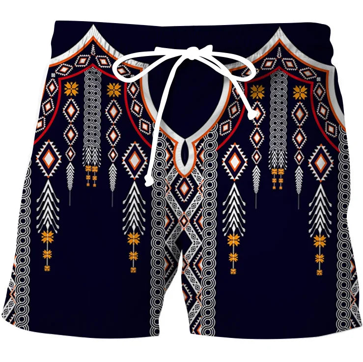 Calção de Banho Havaiano de Secagem Rápida Masculina, Shorts Esportivos para Férias, Estampado 3D Coqueiro, Solto, Moda Verão, 6XL