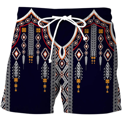 Calção de Banho Havaiano de Secagem Rápida Masculina, Shorts Esportivos para Férias, Estampado 3D Coqueiro, Solto, Moda Verão, 6XL