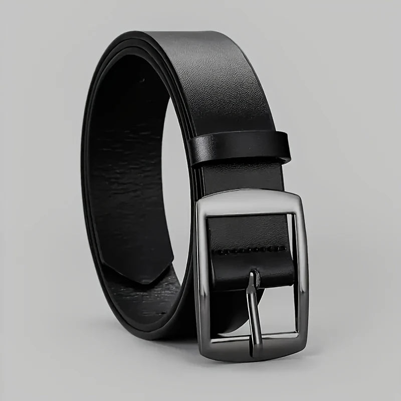 New Luxury Belt for Men PU Leather Belt Metal Pin Buckle High Quality Famous Brand Designer Waist Strap Belt for Jeans Plus Size