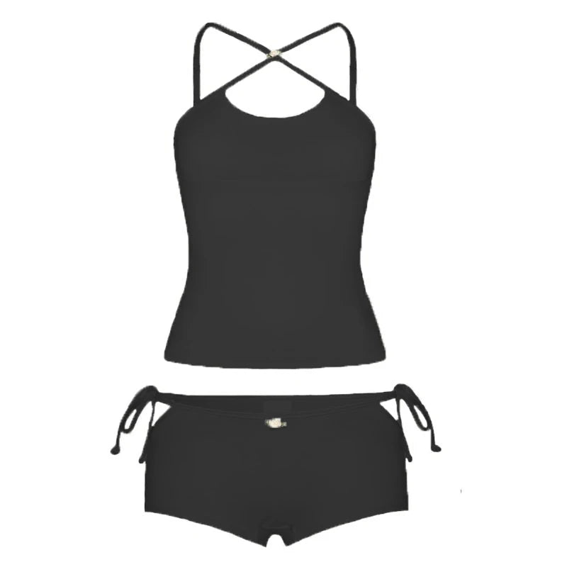 Pijama Coquette feminino, conjunto sexy de 2 peças, alça de espaguete Kawaii, camis, tops, shorts, loungewear vintage, roupas Y2K
