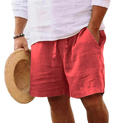 Novo short masculino de algodão, cor sólida, leve, para academia, praia, corrida e esportes, tamanho grande.