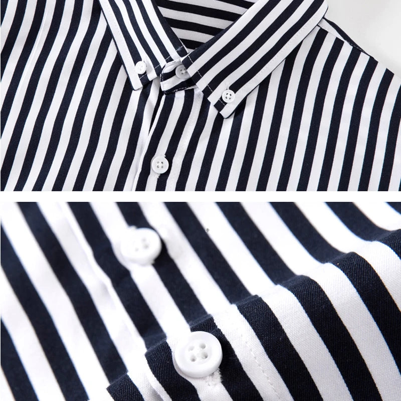 Nova camisa listrada masculina manga longa impressão respirável t camisas lapela camisas básicas para homem leve camisa havaiana streetwear
