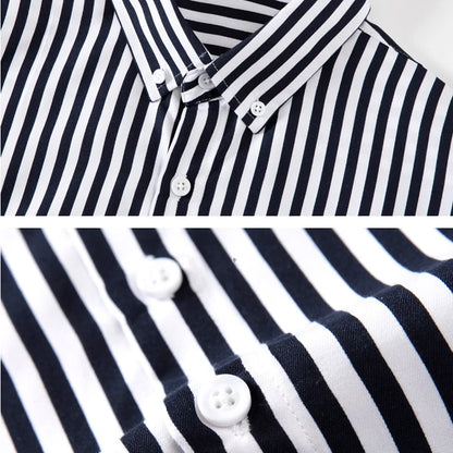 Nova camisa listrada masculina manga longa impressão respirável t camisas lapela camisas básicas para homem leve camisa havaiana streetwear
