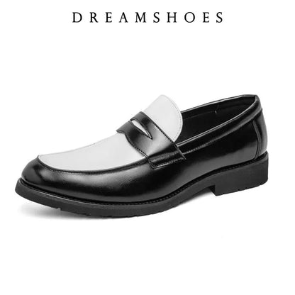 Italian Luxury Brand Loafers Men's Yellow and White Color Leather Shoes Slip-on Fashion Thick Sole Casual Shoes Wedding Moccasin