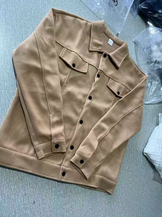 2026 Autumn/Winter European Style Button-Up Woolen Jacket for Men Casual, Sporty, Business Wear European Size
