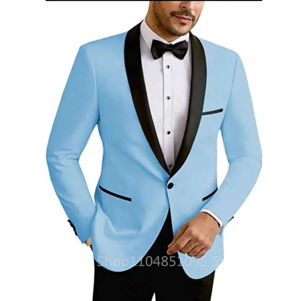 Casual sólido masculino blazer fino ajuste noivo terno de casamento jaqueta moda melhor homem jantar smoking casaco para negócios