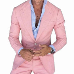 Blazer calças conjunto rosa ternos masculinos para casamento 2025 noivo smoking fino ajuste melhor homem formal festa terno masculino 2 peça traje homme