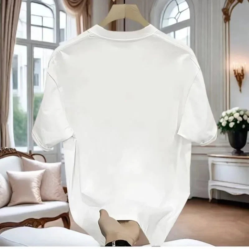 Nova camiseta masculina de manga curta em puro algodão, modelo 2026, moderna, fina, respirável e confortável, ideal para o verão. Perfeita para homens e mulheres.
